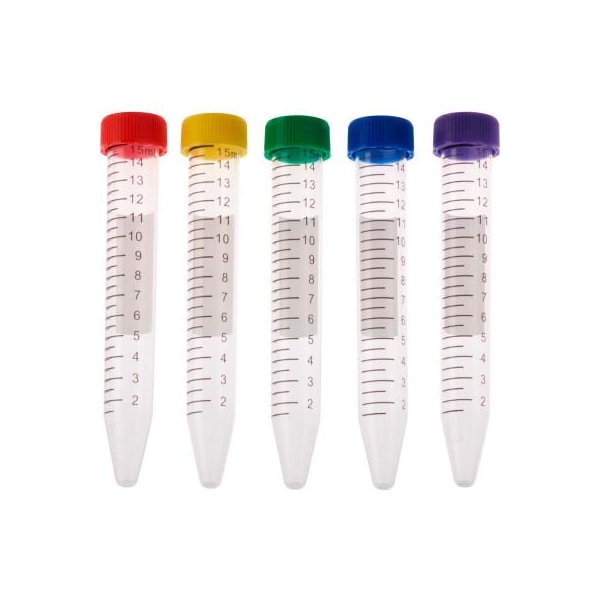 Celltreat CELLTREAT 15ml Centrifuge Tube, Assorted Color Cap, Resealable Bag, Sterile, 500/Case 230411A - main